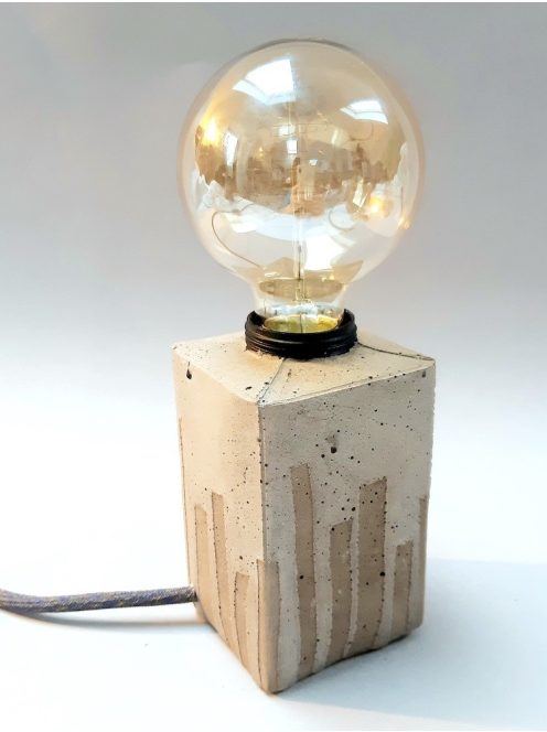 Textured concrete lamp - striped