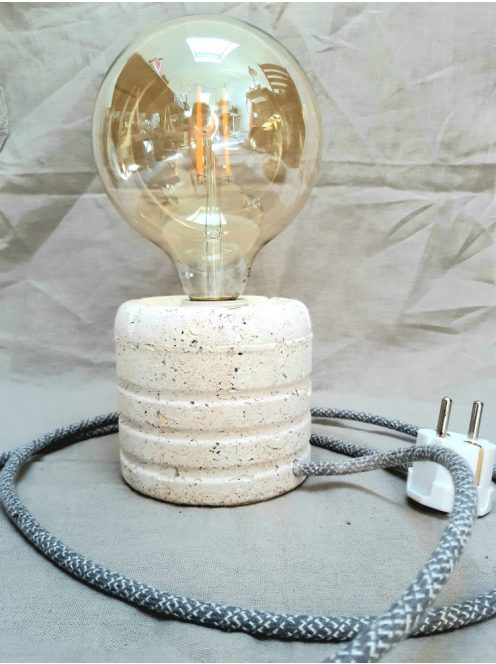 Ökobeton asztali lámpa - óriás gömb izzóval 