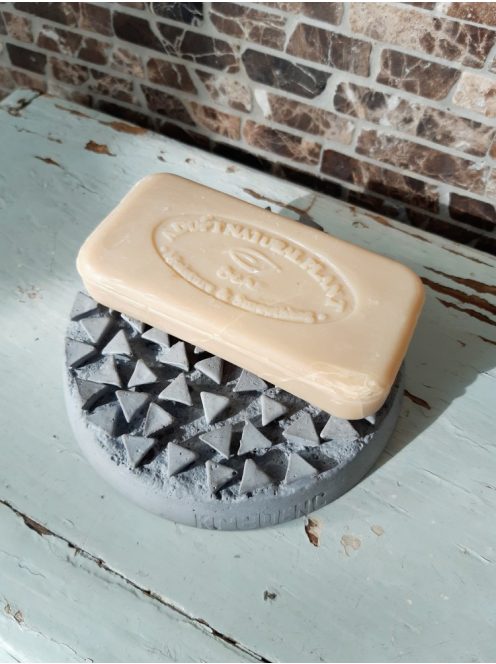 Textured concrete soap holder - light